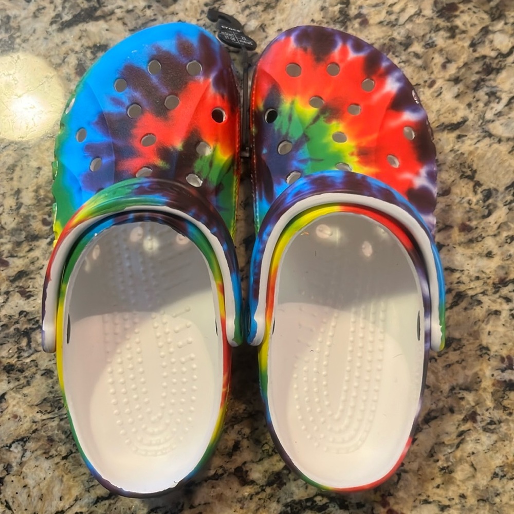 CROCS Tie-Dye Multi-Color Classic Clog Sandals
